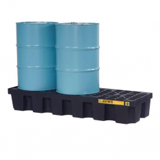 JUSTRITE 28629, PALLET, 3 DRUM W/DRN, ECO BLK